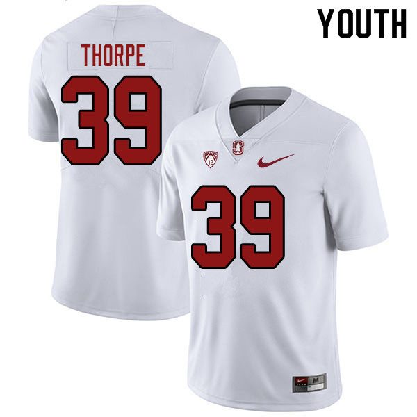 Youth #39 Alexander Thorpe Stanford Cardinal College Football Jerseys Sale-White - Click Image to Close